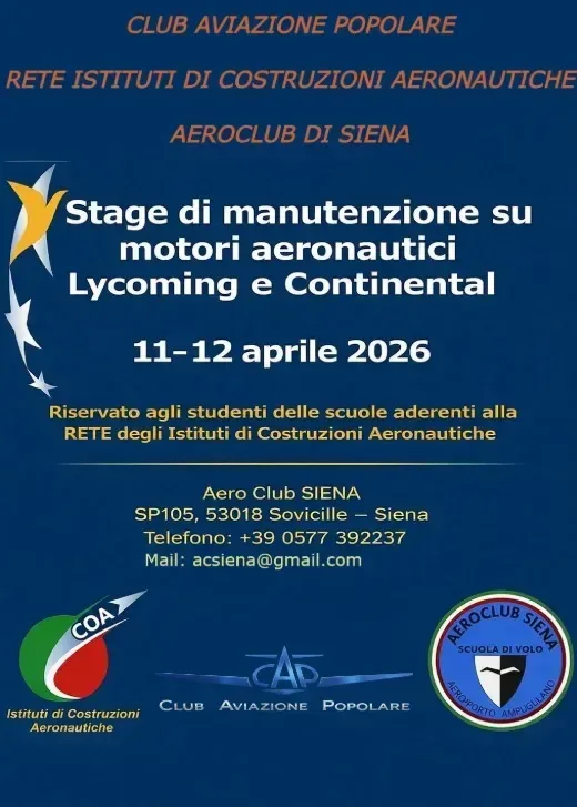 Corso di manutenzione dei motori aeronautici