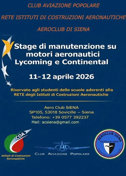 Corso di manutenzione dei motori aeronautici